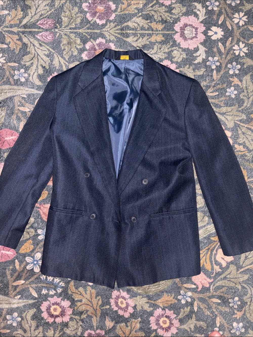 Van Heusen Double-Breasted Navy Blue Blazer